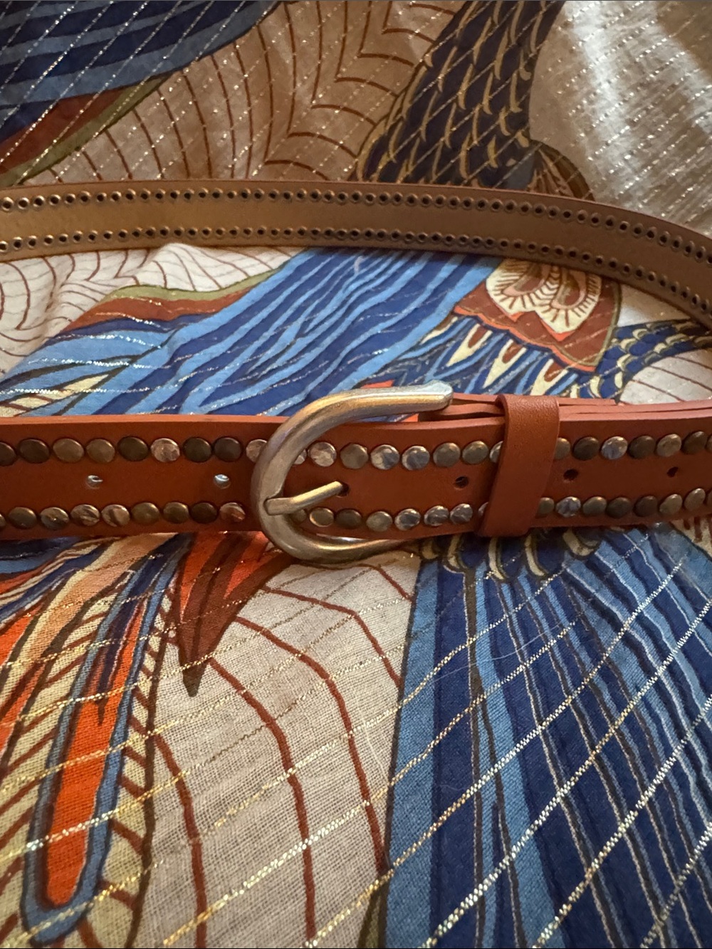 Faux Leather Thin Wrap Belt in Rust Brown